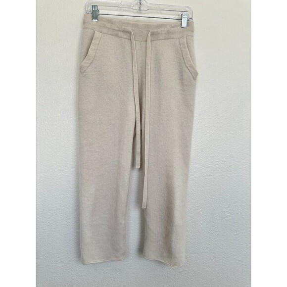 Nili Lotan Cashmere Jogger Sweatpants Drop Crotch White Drawstring Women's Small - Picture 2 of 8